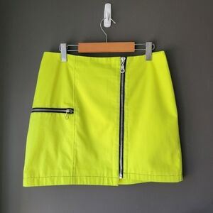 neon RAGGED PRIEST yellow black fluorescent mini skirt rave punk uk